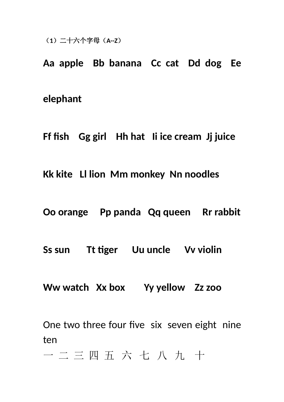 小学开心英语三年级上册期末复习与练习_第1页