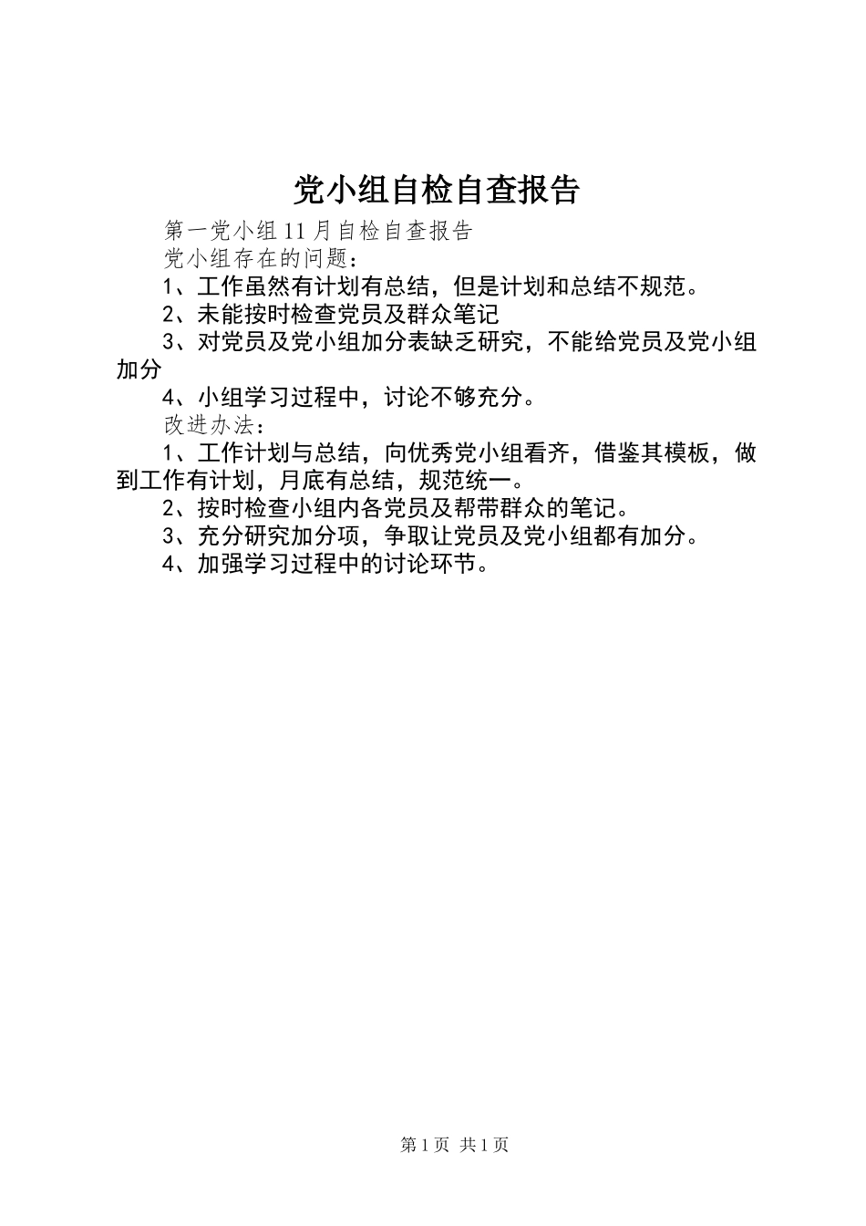 党小组自检自查报告_第1页