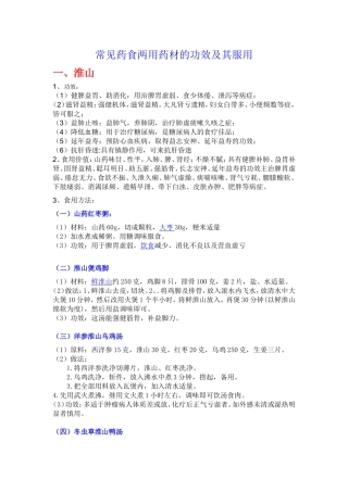 常见药食两用药材的功效及其服用
