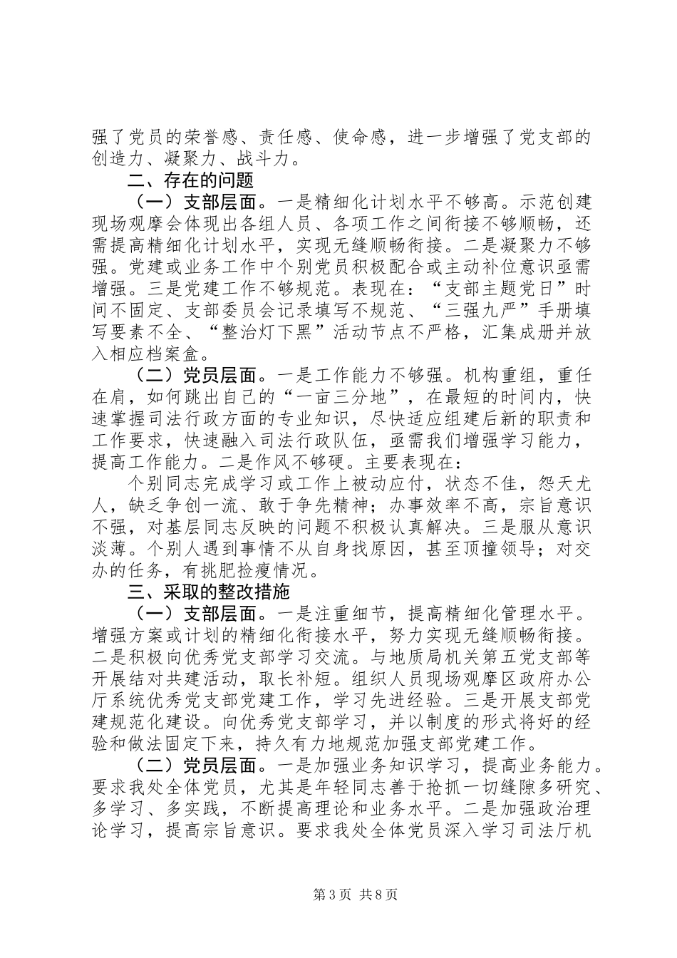 党支部201X年党建工作自查报告_第3页