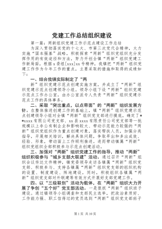 党建工作总结组织建设