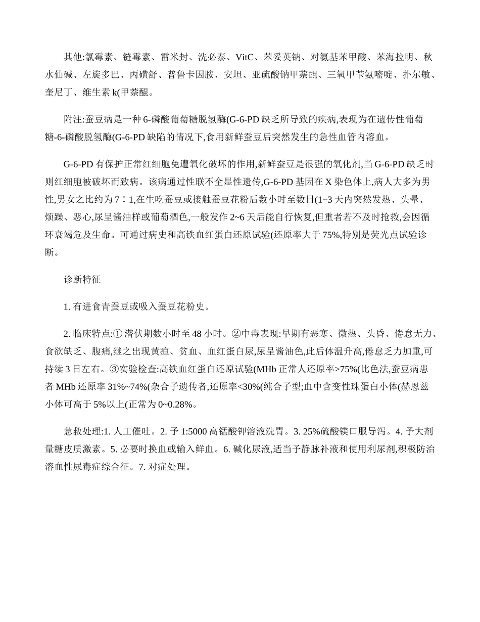G-6-PD缺乏症用药注意事项(精)_第3页