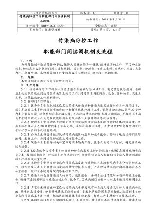 传染病防控工作职能部门间协调机制及流程