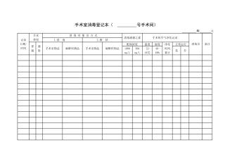 手术室消毒登记本