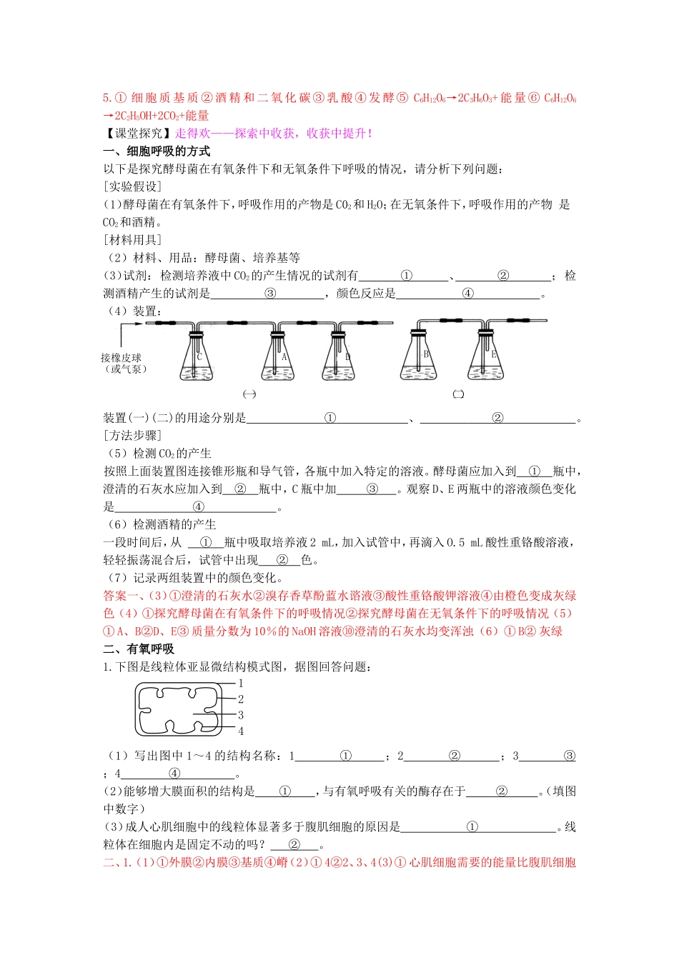 《ATP的主要来源——细胞呼吸》导学案_第2页