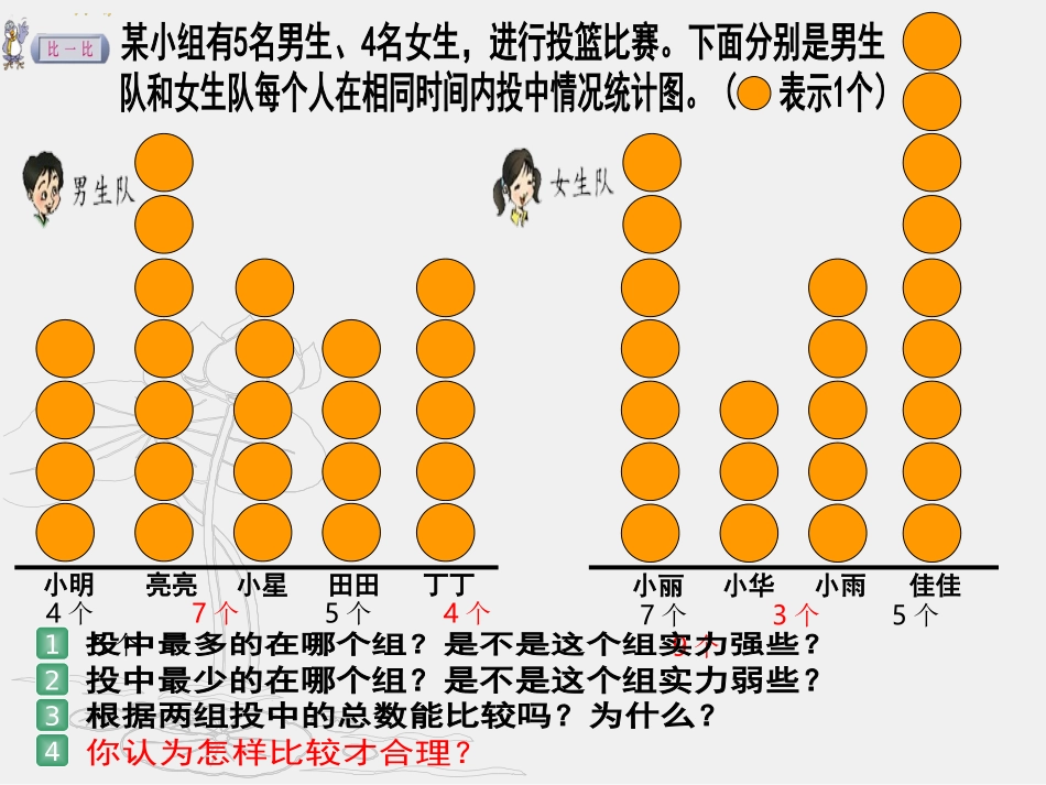 三年级数学下册六统计与可能性1比一比第一课时课件_第3页