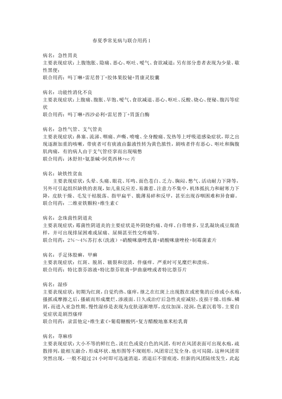春夏季常见病与联合用药1_第1页