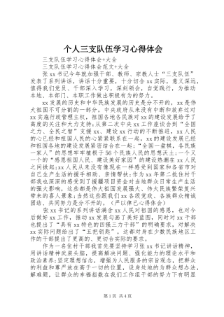 个人三支队伍学习心得体会 