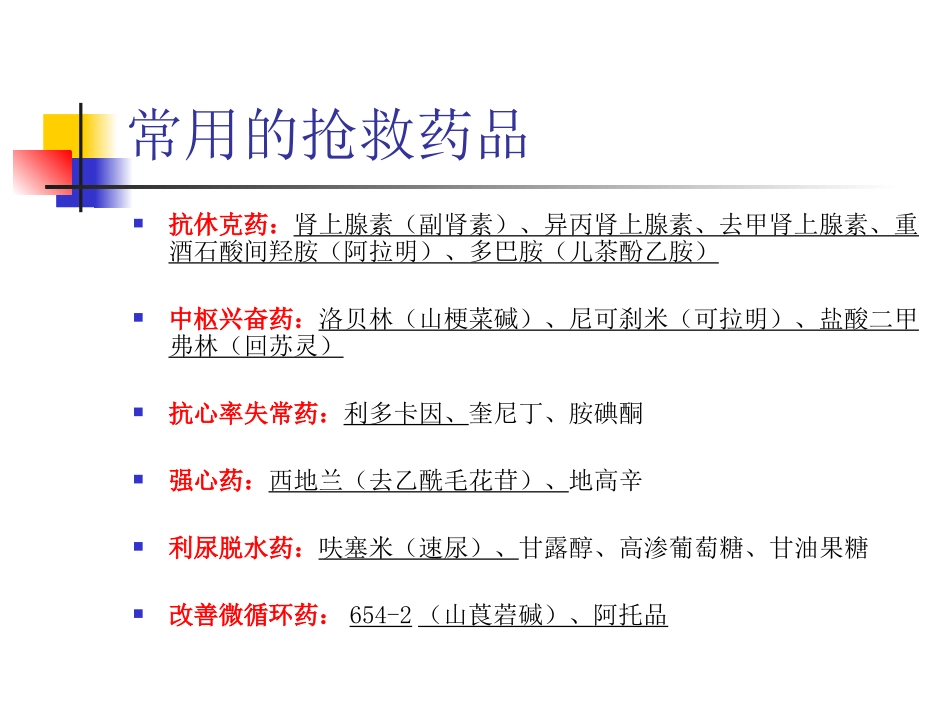 常用抢救药品作用及注意事项_第2页