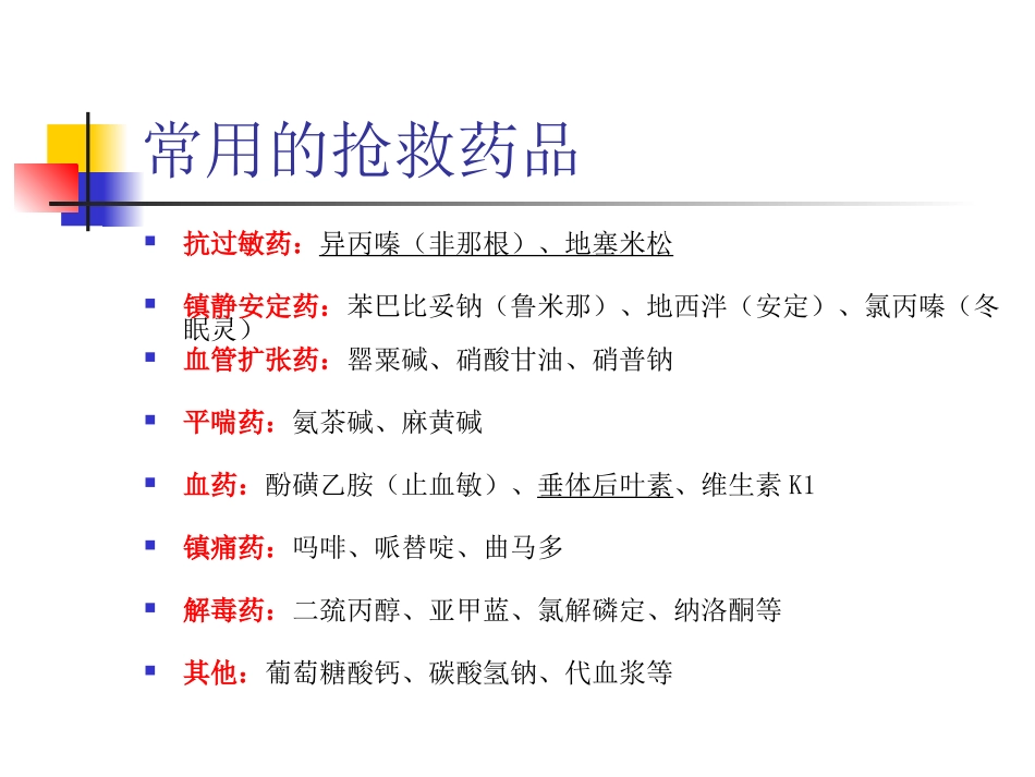 常用抢救药品作用及注意事项_第3页