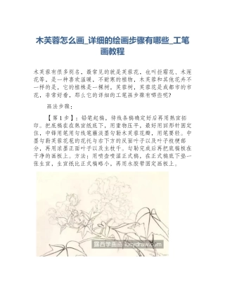 木芙蓉怎么画_详细的绘画步骤有哪些_工笔画教程
