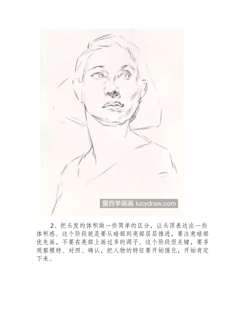 卷发女青年怎么画_素描步骤有几步_素描教程_第2页