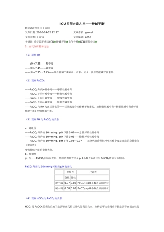 ICU医师必读之八——酸碱平衡