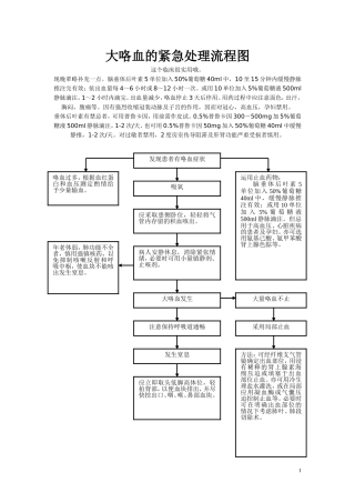 大咯血的紧急处理流程图
