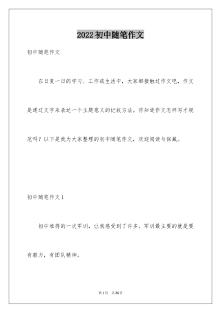 2024初中随笔作文_17