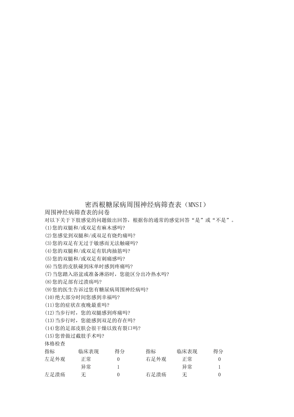 糖尿病周围神经病变的评估量表1_第3页