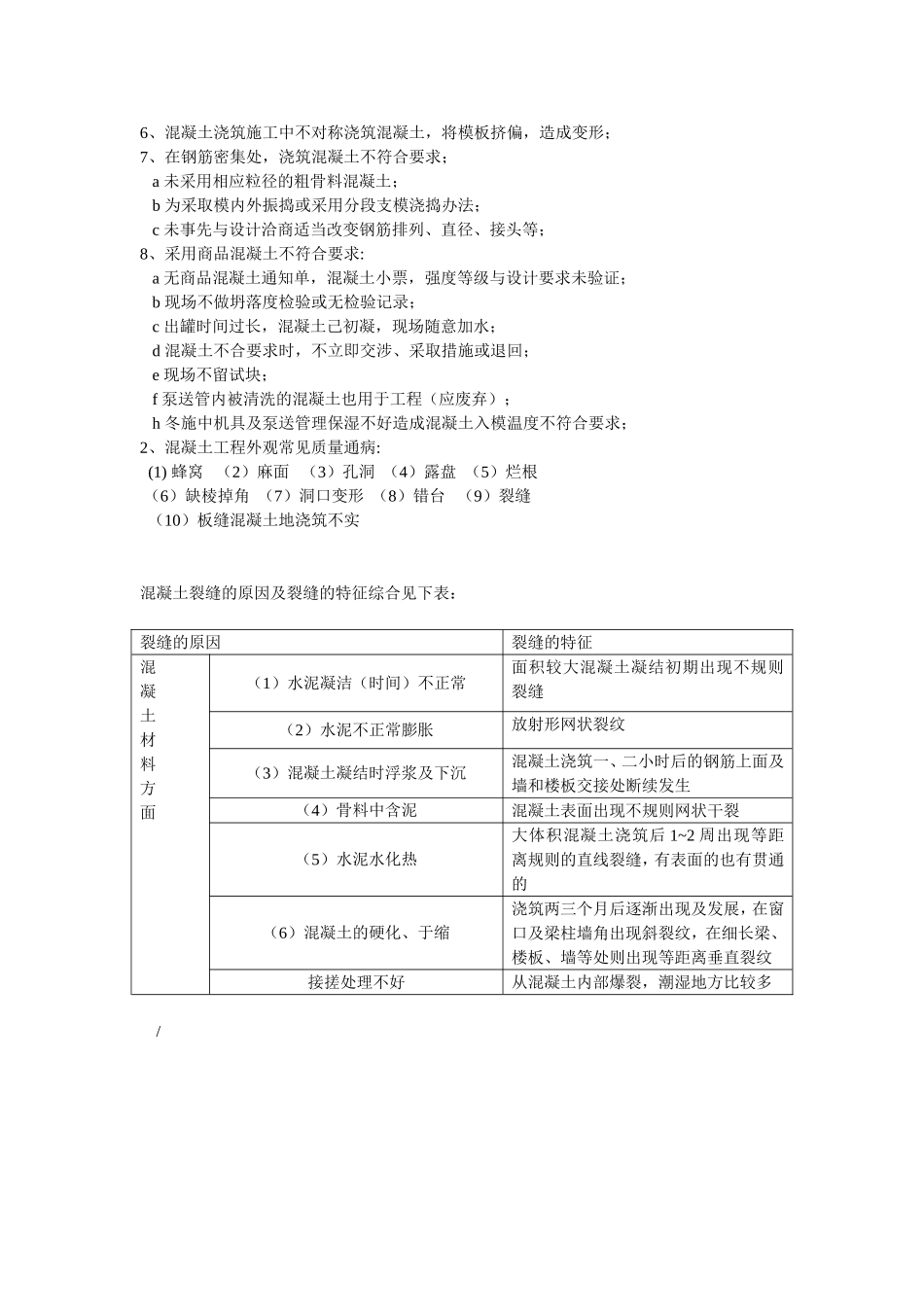 混凝土工程的质量通病及监理质量控制_第2页