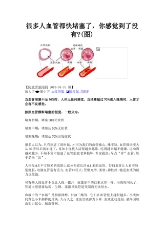 很多人血管都快堵塞了-你感觉到了没有(图)