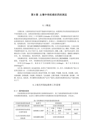 土壤中有机磷农药的测定