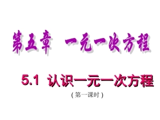 初中一年级数学上册第五章一元一次方程51认识一元一次方程第一课时课件