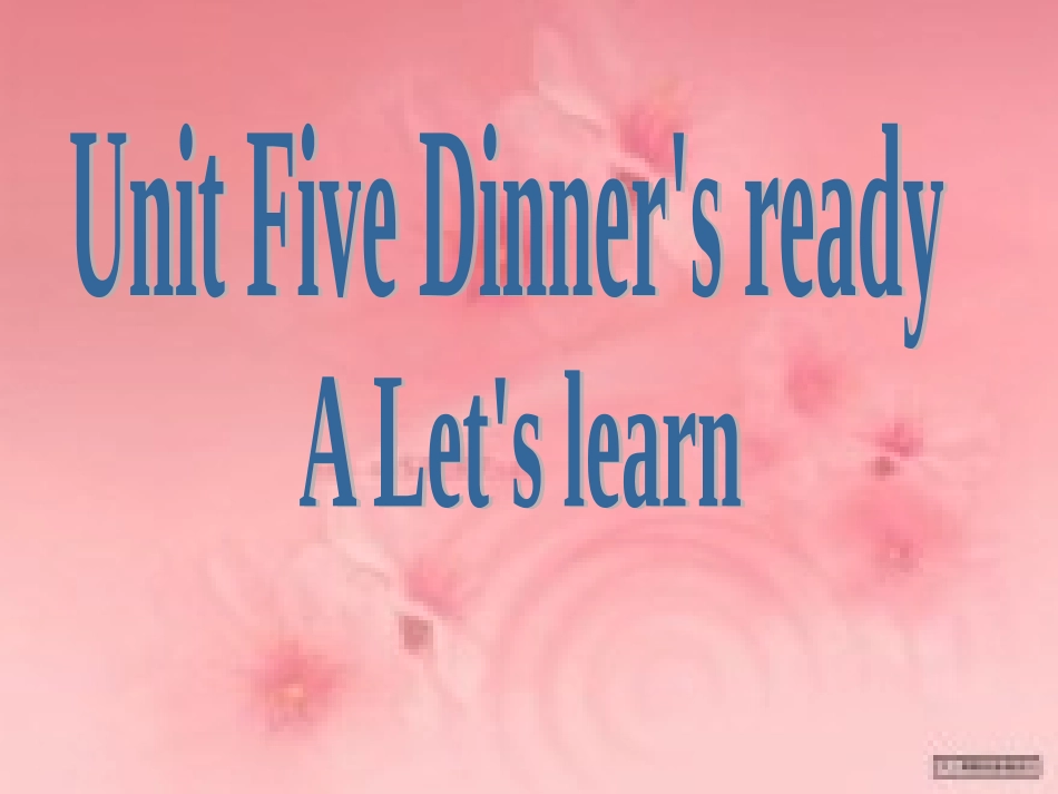 2013年秋季新版人教版小学英语四年级上册unit_Five__A_Let's_learn_第1页