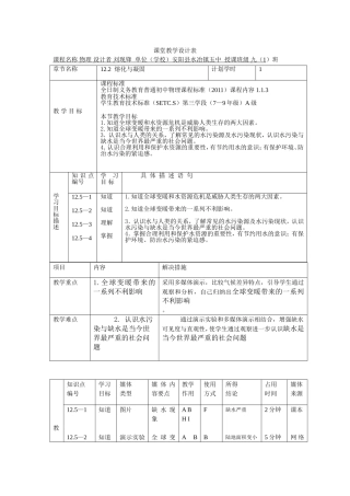 水资源危机教案