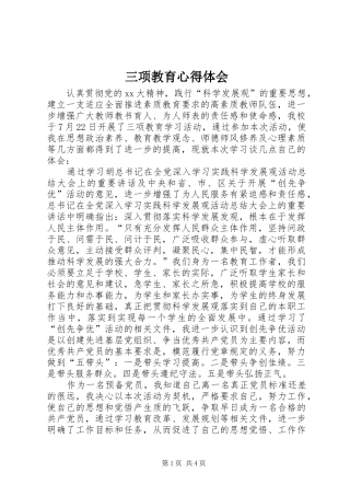 三项教育心得体会 
