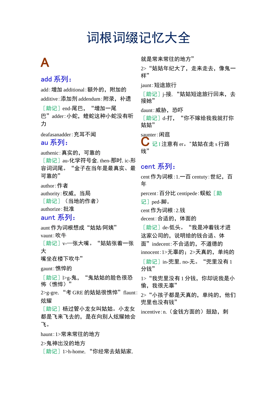 词根词缀记忆大全_第1页