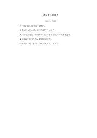 通向成功的路3