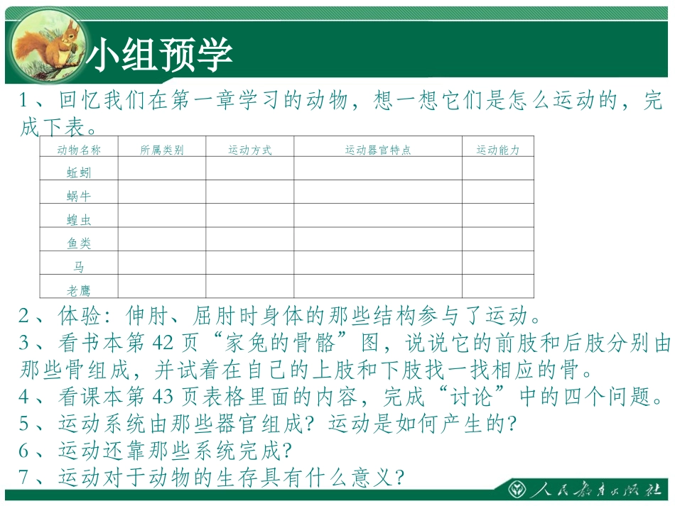 《动物的运动》教学课件_第2页