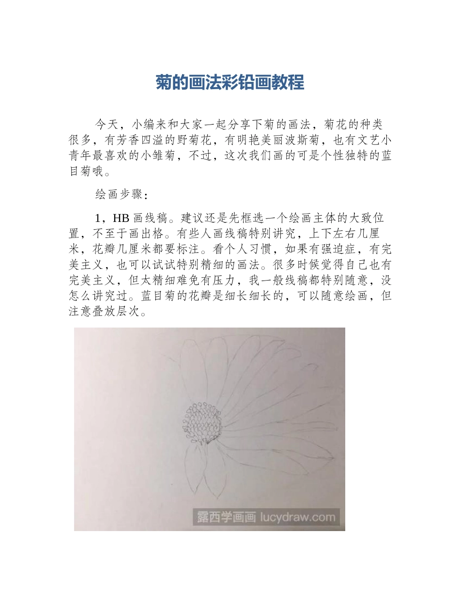 菊的画法彩铅画教程_第1页