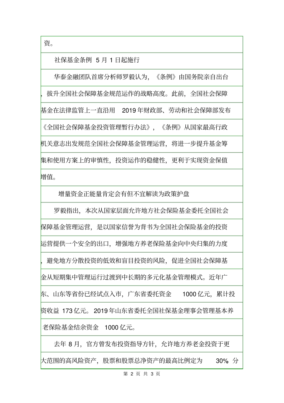 2020年社保基金条例全文公布规章制度_第2页