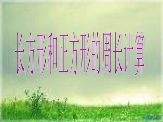 苏教版三年级上册《长方形和正方形的周长计算》