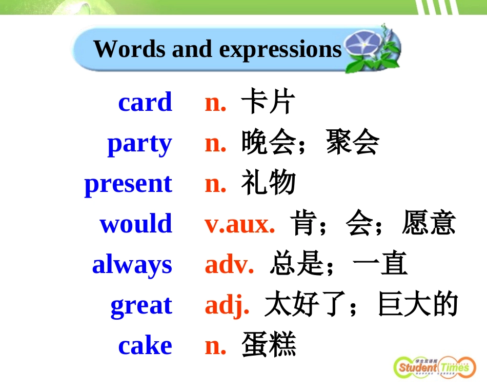外研版七上Module_8_Choosing_presents_Unit_1_I_always_like_birthday_parties_第2页
