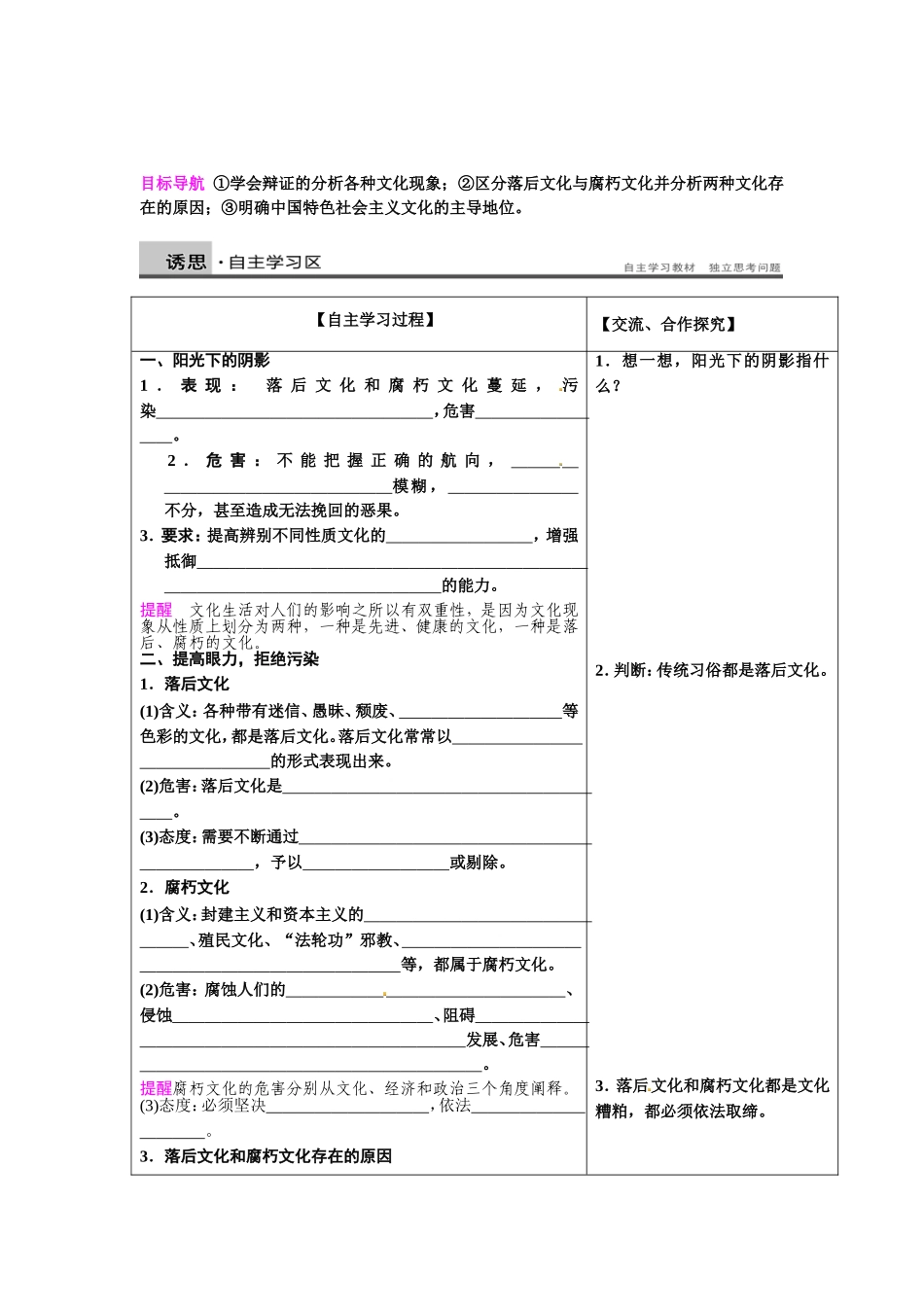 走进文化生活导学案_第3页