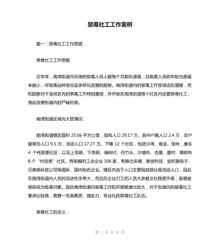 禁毒社工工作案例 