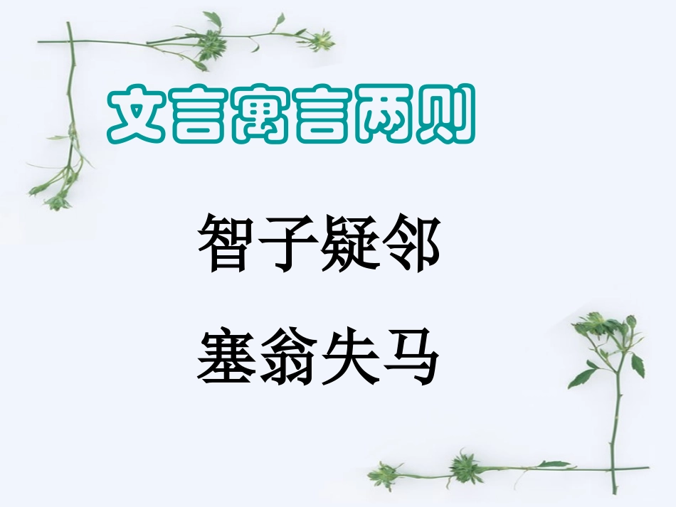 智子疑邻和塞翁失马_第1页