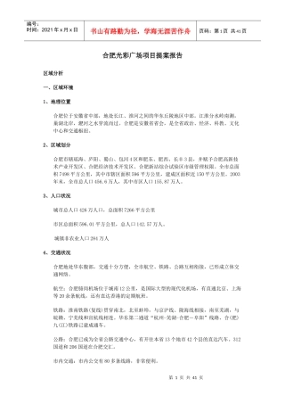 房地产营销策划--合肥光彩广场项目提案报告