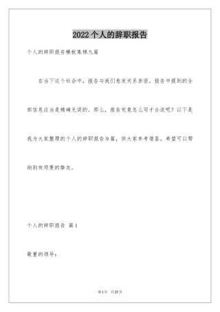 2024个人的辞职报告_163