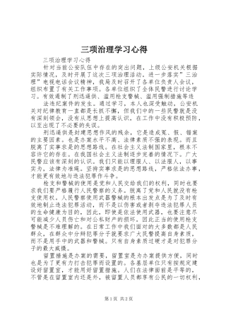 三项治理学习心得 