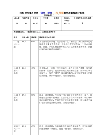 黄林英_六一班语文期末分析