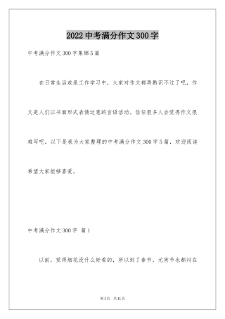 2024中考满分作文300字_25