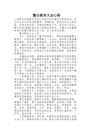 警示教育大会心得