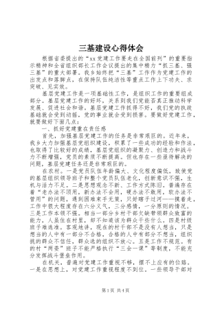 三基建设心得体会 
