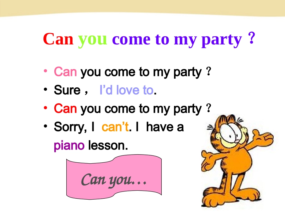 新目标英语八年级上期Unit_9_Can_you_come_to_my_party_全单元课件_第3页