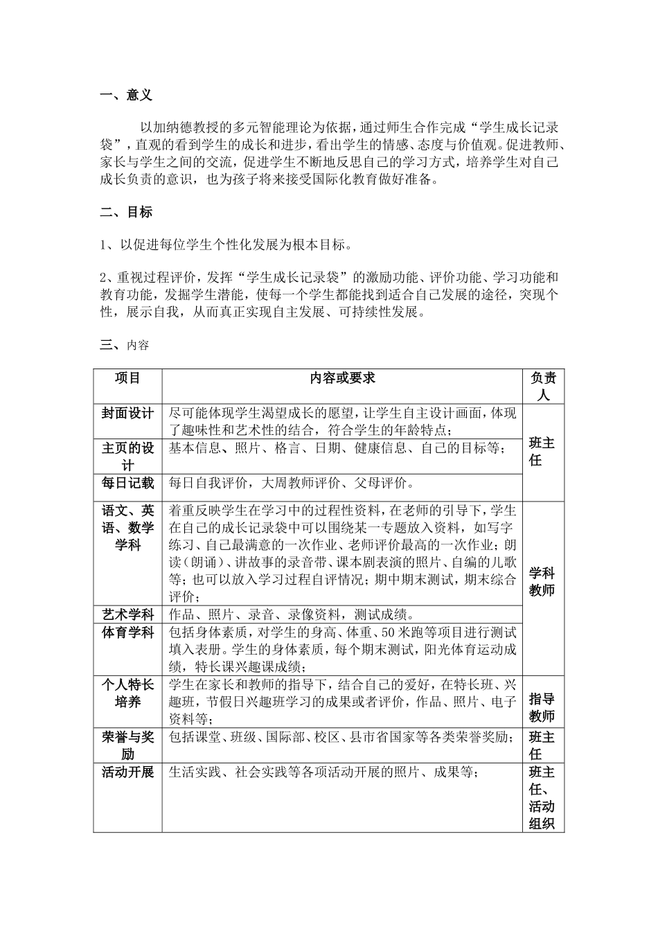 成长袋建设基本要求（低版本）_第1页