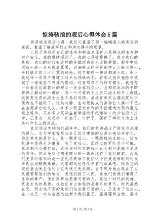 惊涛骇浪的观后心得体会5篇