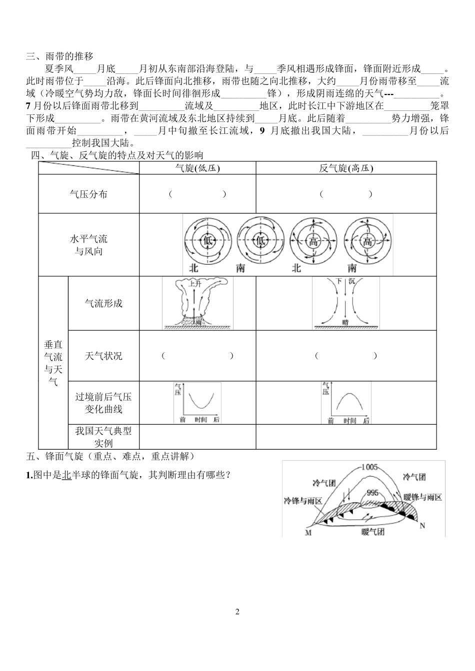 练习题常见的天气系统 _第2页