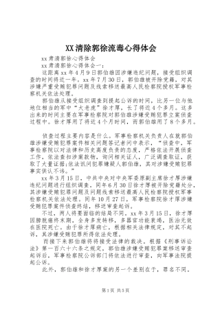 XX清除郭徐流毒心得体会 