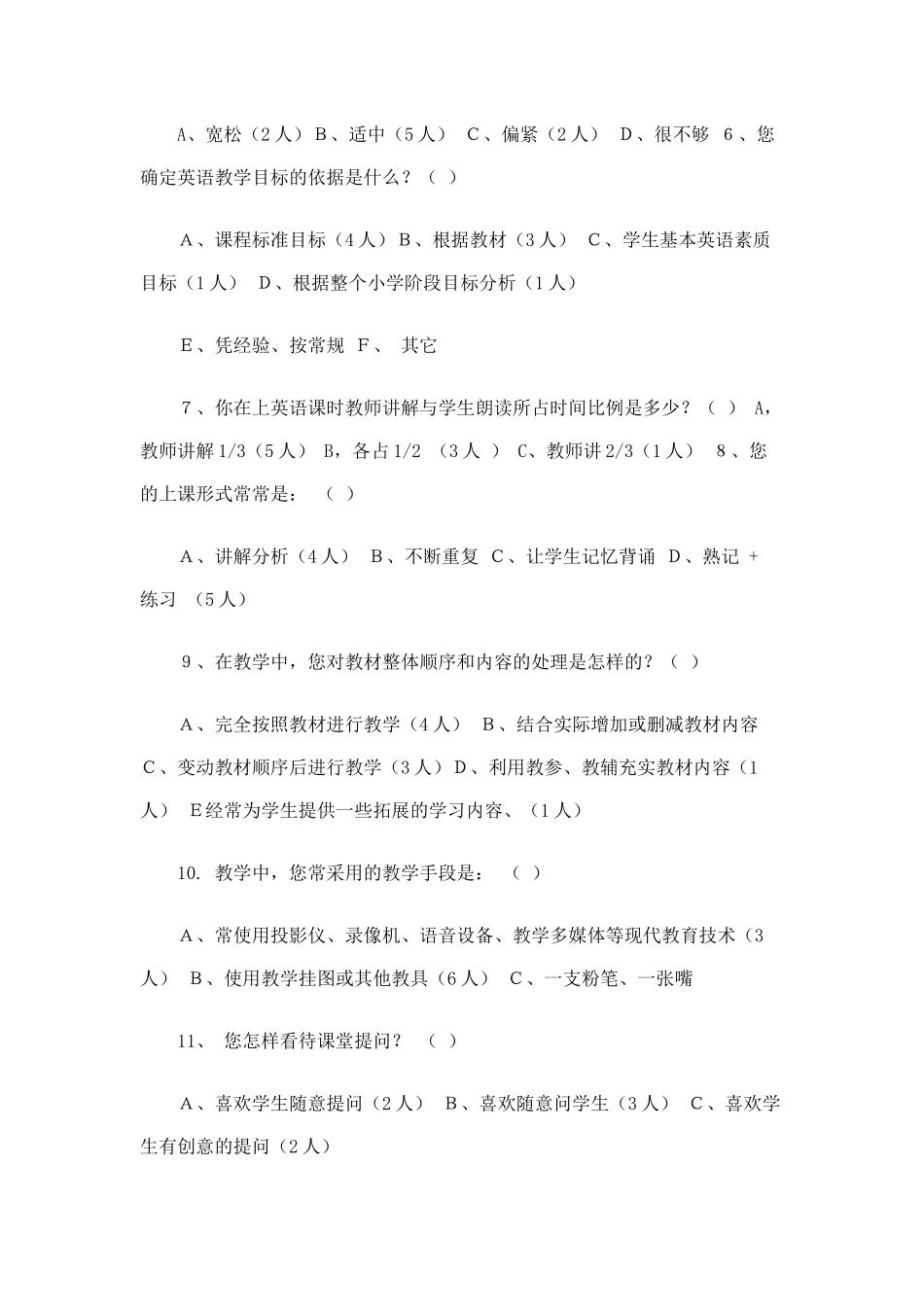 关于学生学习英语两极分化问题的教师调查问卷总结_第2页